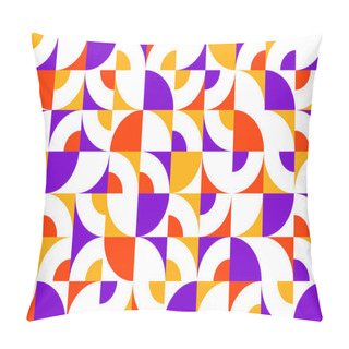 Personality  Geometric Abstract Seamless Pattern With Colorful Simple Elements Of Geometry, Wallpaper Background In Retro 70s Style, Bauhaus Constructive Style Tiles. Pillow Covers