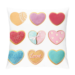 Personality  Set Of Delicious Heart Shaped Cookies Pillow Covers
