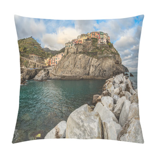 Personality  Village Of Manarola, On The Cinque Terre Coast Of Italy Pillow Covers