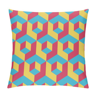 Personality  Retro Colored Cubic Geometric Seamless Pattern Pillow Covers