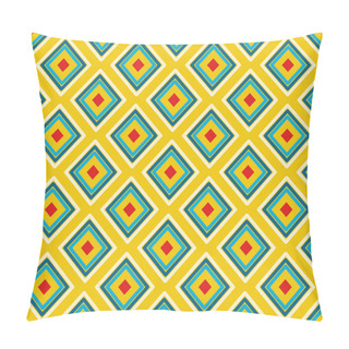 Personality  Textile Print Bright Rhombuses Repeat Vector Pattern. Pillow Covers