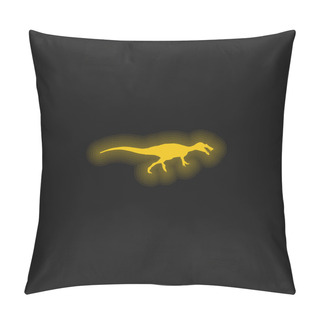 Personality  Baryonyx Dinosaur Shape Yellow Glowing Neon Icon Pillow Covers