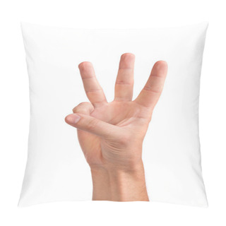 Personality  Three Fingers Being Held In The Air By A Male Hand Pillow Covers