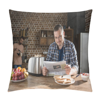 Personality  Gay Couple Having Breakfast  Pillow Covers