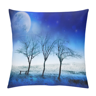 Personality  Winter Night Fairytale Scene With Moon, Stars And Snow. Can Be Used As Christmas Or New Year Card Pillow Covers