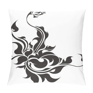 Personality  Vector Graphic Of Rose With Leaves. Isolated On White Background Pillow Covers