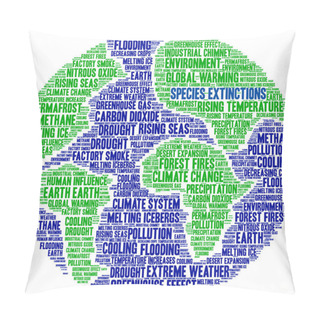 Personality  Species Extinctions Word Cloud On A White Background.  Pillow Covers
