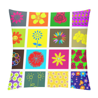 Personality  A Collection Of Flowers For The Design. Pillow Covers