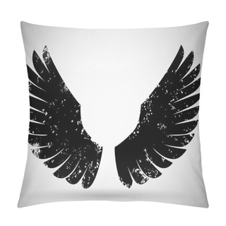 Personality  Black Grunge Wings  Pillow Covers