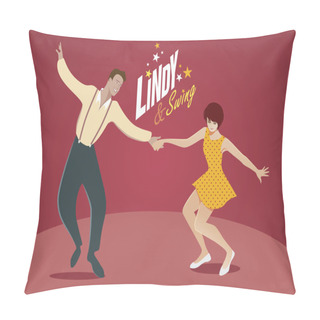 Personality  Young Couple Dancing Swing Or Lindy Hop Pillow Covers