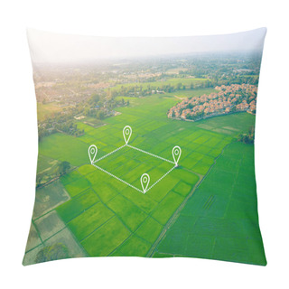Personality  Aerial View Of Land And Positioning Point Area. Pillow Covers