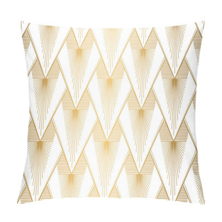 Personality  Art Deco Pattern. Seamless White And Gold Background. Wedding Decoration Pillow Covers