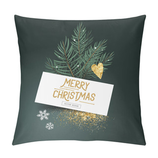 Personality  Festive Pine Leaves And Decorations Pillow Covers