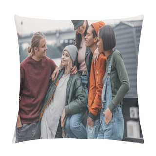 Personality  Young Friends At Riverside Pillow Covers