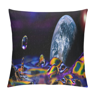 Personality  Colorful And Creative Water Drop Creations Of A New Planet Pillow Covers