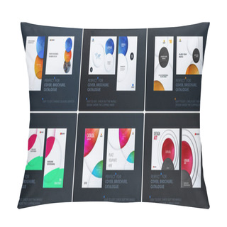 Personality  Creative Design Of Business Brochure Set, Abstract Horizontal Cover Layout, Flyer In A4 With Colourful Circles Rounds Pillow Covers