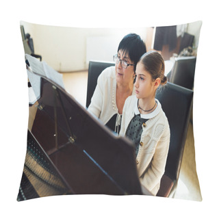 Personality  Piano Lessons At  Music School Pillow Covers