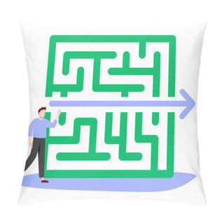 Personality  Fast Solution As Successful And Effective Problem Overcome Tiny Person Concept. Symbolic Business Strategy For Distance Pillow Covers
