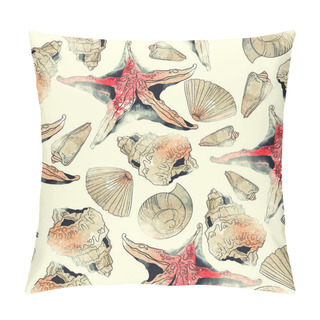 Personality  Seashells And Starfishes Bacground Pillow Covers