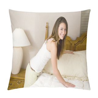 Personality  Woman Making Bed Pillow Covers
