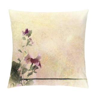 Personality  Floral Art Textured Background With Hibiscus And Bougainvillea Pillow Covers