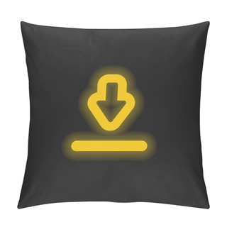Personality  Big Download Arrow Yellow Glowing Neon Icon Pillow Covers