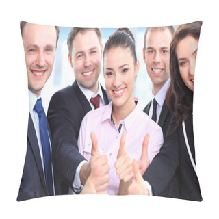 Personality  Successful Young Business Showing Thumbs Up Sign Pillow Covers