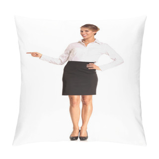 Personality  Charming Flight Stewardess Showing Various Gesture  Pillow Covers