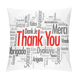Personality  Thank You Word Cloud In Different Languages, Concept Background Pillow Covers
