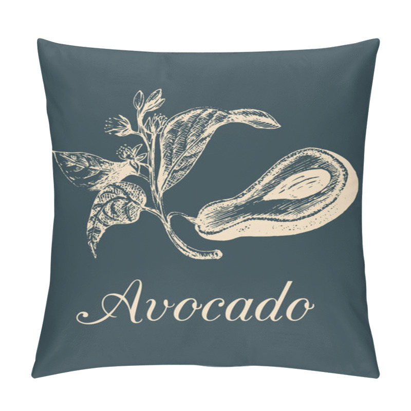 Personality  Avocado Fruit, Seed And Branch Pillow Covers