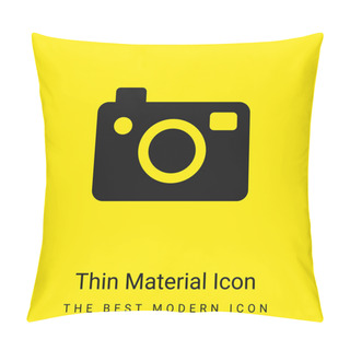 Personality  Big Photo Camera Minimal Bright Yellow Material Icon Pillow Covers