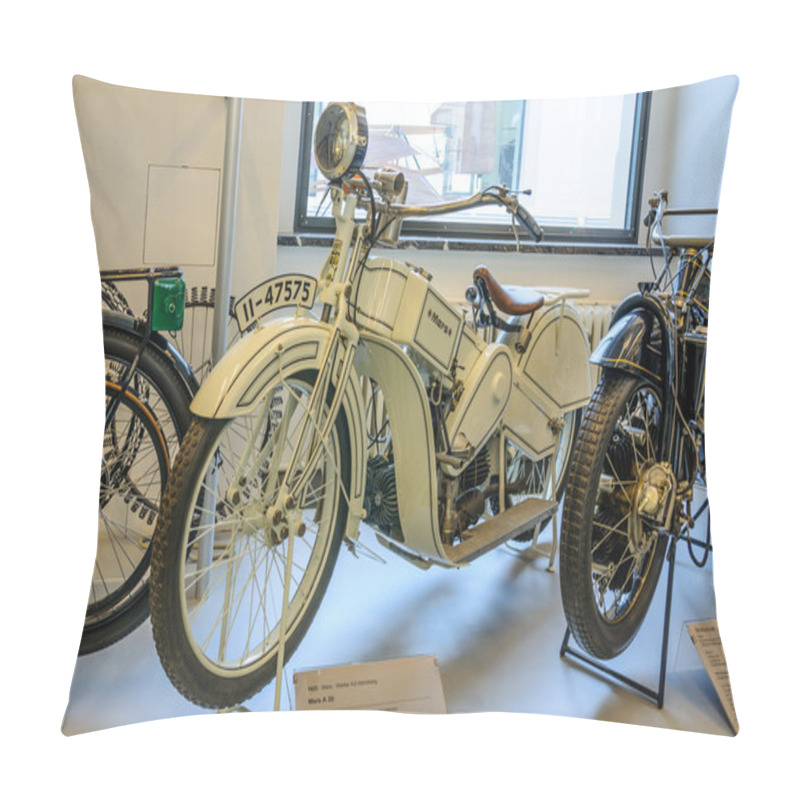 Personality  DRESDEN, GERMANY - MAI 2015: Motorbike Mars A 20 1922 in Dresden pillow covers