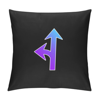 Personality  Arrow Junction One To The Left Blue Gradient Vector Icon Pillow Covers