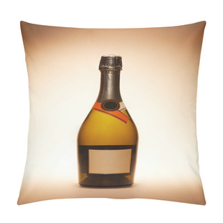 Personality  Champagne Bottle Isolated On Beige, Christmas Concept Pillow Covers