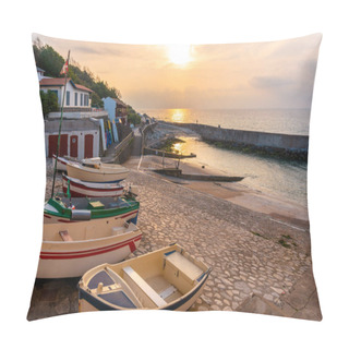 Personality  Sunset In The Town Of Guethary In The Province Of Lapurdi. French Basque Country Pillow Covers