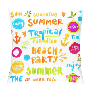 Personality  Set Of Summer Watercolor Elements Pillow Covers