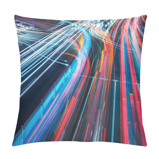 Personality  The Car Light Trails In The City Pillow Covers