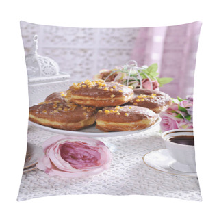 Personality  Traditional Polish Donuts And Coffee Pillow Covers