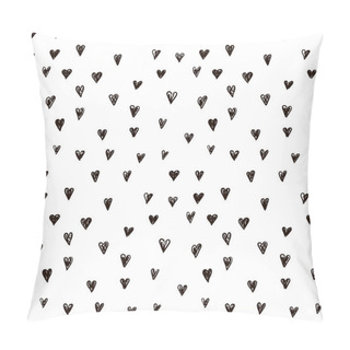 Personality  Vector Doodle Pattern With Heats, Made Of Brush Stroke. Pillow Covers