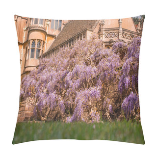 Personality  English Garden With Flowering Wisteria On Stone Wall Pillow Covers