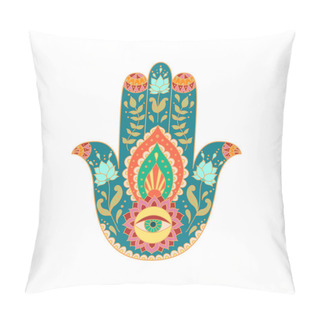 Personality  Indian Hand Drawn Hamsa Hand. Pillow Covers
