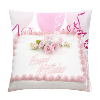Personality  Delicious Beautifully Decorated Bithday Cake And Balloons Pillow Covers