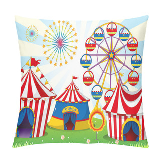Personality  A Carnival With Stripe Tents Pillow Covers