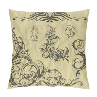 Personality  Vector Vintage Elements On Crumpled Paper. Pillow Covers