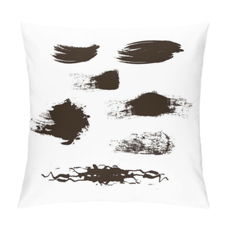 Personality  Set Of Black Ink Brush Strokes Shapes For Decor Of Banners, Frames, Inscriptions, Logos In Grunge Design. Set Of Black Paint, Lines. Dirty Artistic Design Elements. Pillow Covers