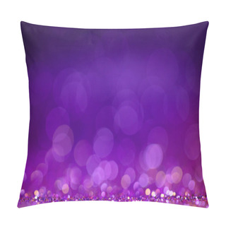 Personality  Decoration Bokeh Glitters Background, Abstract Sparkle Backdrop With Circles,modern Design Overlay With Sparkling Glimmers. Purple, Blue And Golden Backdrop Glittering Sparks With Glow Effect. Pillow Covers