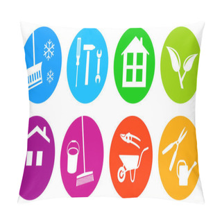 Personality  Facility Manager Service Logo In Vector Quality Pillow Covers