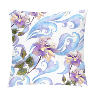 Personality  Watercolour Design With Rose Flowers, Scrolls And Curves Pillow Covers