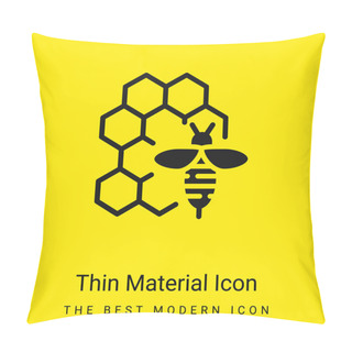 Personality  Apitherapy Minimal Bright Yellow Material Icon Pillow Covers
