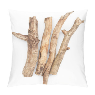 Personality  Wood Sticks Isolated On White Background Pillow Covers